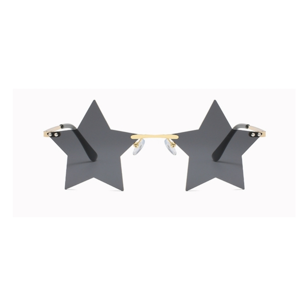 Star Shaped Sunglasses With Gold Tone Rim OSFA - Picture 2 of 4